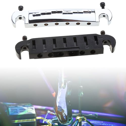 KANGQL Guitar Bridge, Wraparound Guitar Small Integrated Bridge Saddle Tailpiece for LP Style Electric Guitar Replacement Parts Without Code