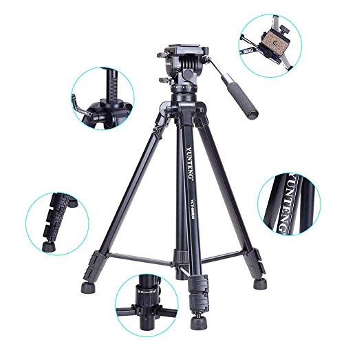 Image of Yunteng 880 VCT-880 Portable Aluminum Tripod for Canon Nikon Sony DSLR Cameras ( Black )