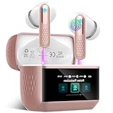 Ecouteurs Bluetooth sans Fil, Écouteur Bluetooth 5.4 avec Écran Tactile Multifonction, Stéréo Immersif Ecouteurs sans Fil avec Réduction du Bruit ANC/Mode Transparence/Mode 5 EQ, IP7 Étanche, Rose