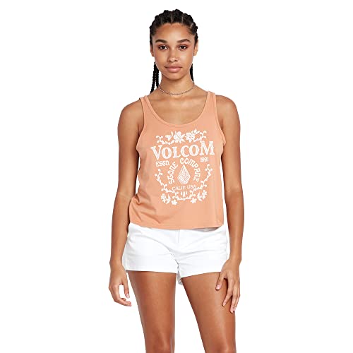 Volcom Women's to The Bank Tank Top T-Shirt, Clay, XXL
