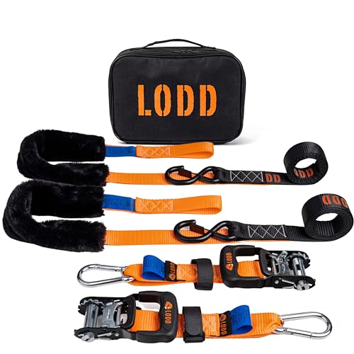 LODD - Motorrad-Spanngurte mit Hochfesten Schnallen Fellschutz Stahlkarabiner Verstärkter Schnalle | 1100 kg 38mm | Anhänger (Parent) (Ratsche/Karabinerhaken)