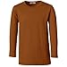dressforfun 901033 Kinder Longsleeve, Basic Langarm Shirt mit Rundhalsausschnitt, Baumwolle - Diverse Farben und Größen - (Braun | 128 | Nr. 304462)