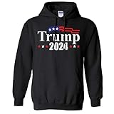 Donald Trump 2024 Election Campaign Hoodie Sweatshirt Unisex Large Black