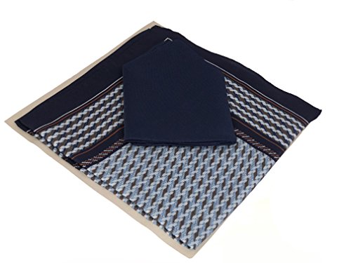 2 Sets Men's Handkerchiefs(OneSolid & One Pattern Set) Pack of 2