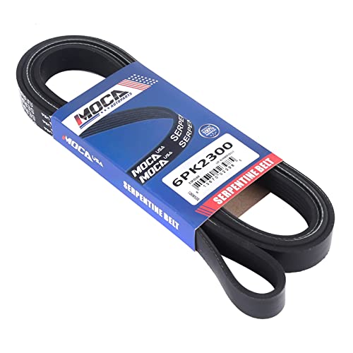 Image of MOCA Serpentine Belt 6PK2300 Compatible with 04-08 for Pontiac Grand Prix 3.8L, 02-06 for GMC Envoy XL 4.2L, 05-09 for Buick Lacrosse 3.8L, 02-06 for Chevrolet Trailblazer EXT 4.2L