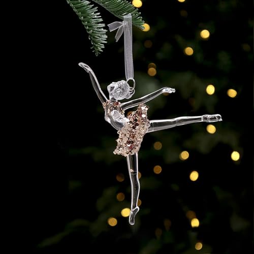Dingfeiyu Weihnachtsbaumschmuck Acryl, Weihnachtsbaum Anhänger Christbaumschmuck Deko, Baumschmuck Weihnachten für Weihnachten Party Hochzeit Dekoration (Ballettpose)