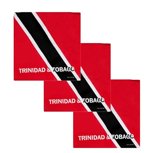 Motique Accessories Set of 3 Large Cotton Bandanas - Trinidad & Tobago