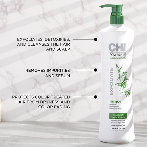 CHI PowerPlus Exfoliating Shampoo, Hair Renewal System, 32 Oz - image 3
