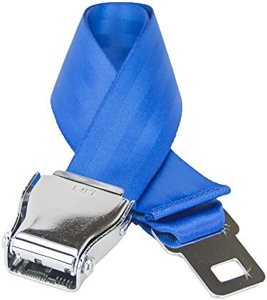 Flybuckle Airplane Fashion Belt #1 Favorite Unique Seat Belt Buckle Design - Cobalt Blue. Large Size.