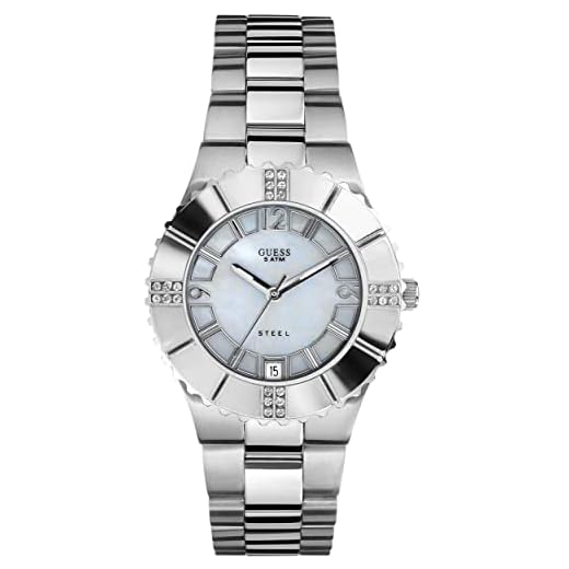 Guess I90192L1 - Reloj analógico de Cuarzo para Mujer con Correa de Acero Inoxidable, Color Plateado
