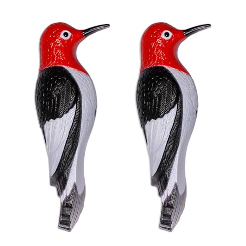 Generic Woodpecker Tree Ornament Decoy Plastic & Metal Decorative Deterrent