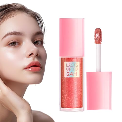 Glitter Lip Gloss, Shimmering Lip Plumper, Moisturizing Liquid Lipstick, Nourishing Gloss Formula, Smooth Non-Sticky Texture, Perfect for Girls' Makeup and Everyday Lip Care
