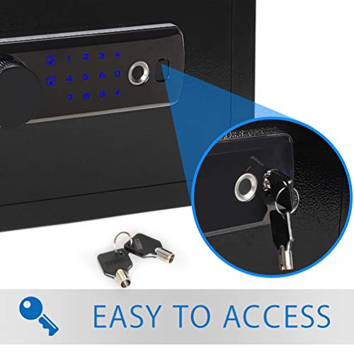 Lovndi Security Safe Box with Keypad 0.5 Cubic Feet, Digital&Biometric Safe Fingerprint Safes for Home Office, Black - Thumbnail 6