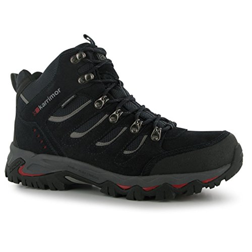 Karrimor Mens Mount Mid Walking Boots Lace Up Breathable Waterproof Padded Ankle Navy UK 8