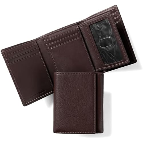 Leatherology Men's Trifold Wallet with Removable Card Holder - Brown