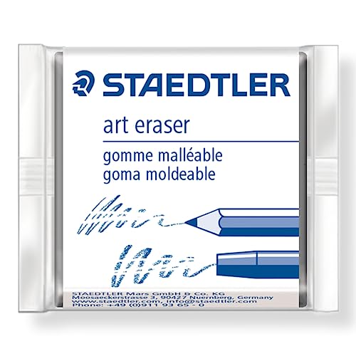 Staedtler Kneadable Eraser, Artist Quality Putty Rubber, Moldable Kneaded For Graphite And Charcoal, 5427, White #TOP1
