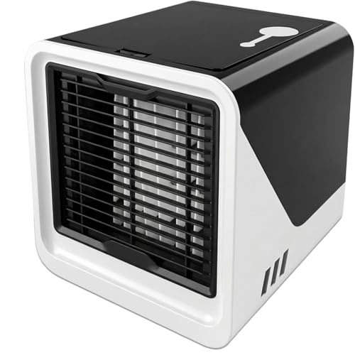 Portable Air Conditioner Mini Air Conditioning Unit With 3 Speeds 7 Colors 3 IN 1 USB Personal Humidifier Desktop Small Ac fan Air Cooler with 500ml Large Water Tank for Office Home Room Bedroom