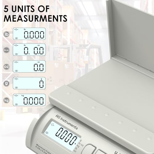 55lb x 0.2oz Digital Shipping Postal Scale with AC Adapter for Small Business, Packages, Office Home Use, UPS USPS DHL FedEx, White