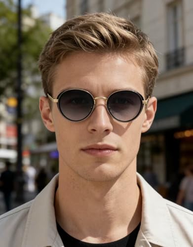 Image of Fashion Sunglasses for Women Metal Frame Round Shades Circular Sunnies(2A409)