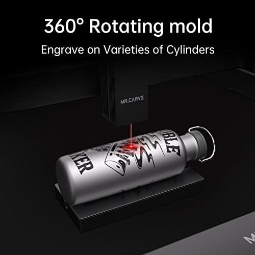 MR CARVE M3 Laser Engraver with Rotary, 10W High Accuracy Laser Cutter, Laser Cutter and Engraver Machine Support LightBurn, DIY Laser Engraver for Wood and Metal, Paper, Acrylic,15.7 '' x15.7 ''