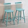 chairus 26 Inch Modern Windsor Bar Stools Set of 2 Farmhouse Wooden Armless Counter Height Bar Stools Chairs with Spindle Back Footrest for Kitchen Island Bistro Pub Teal