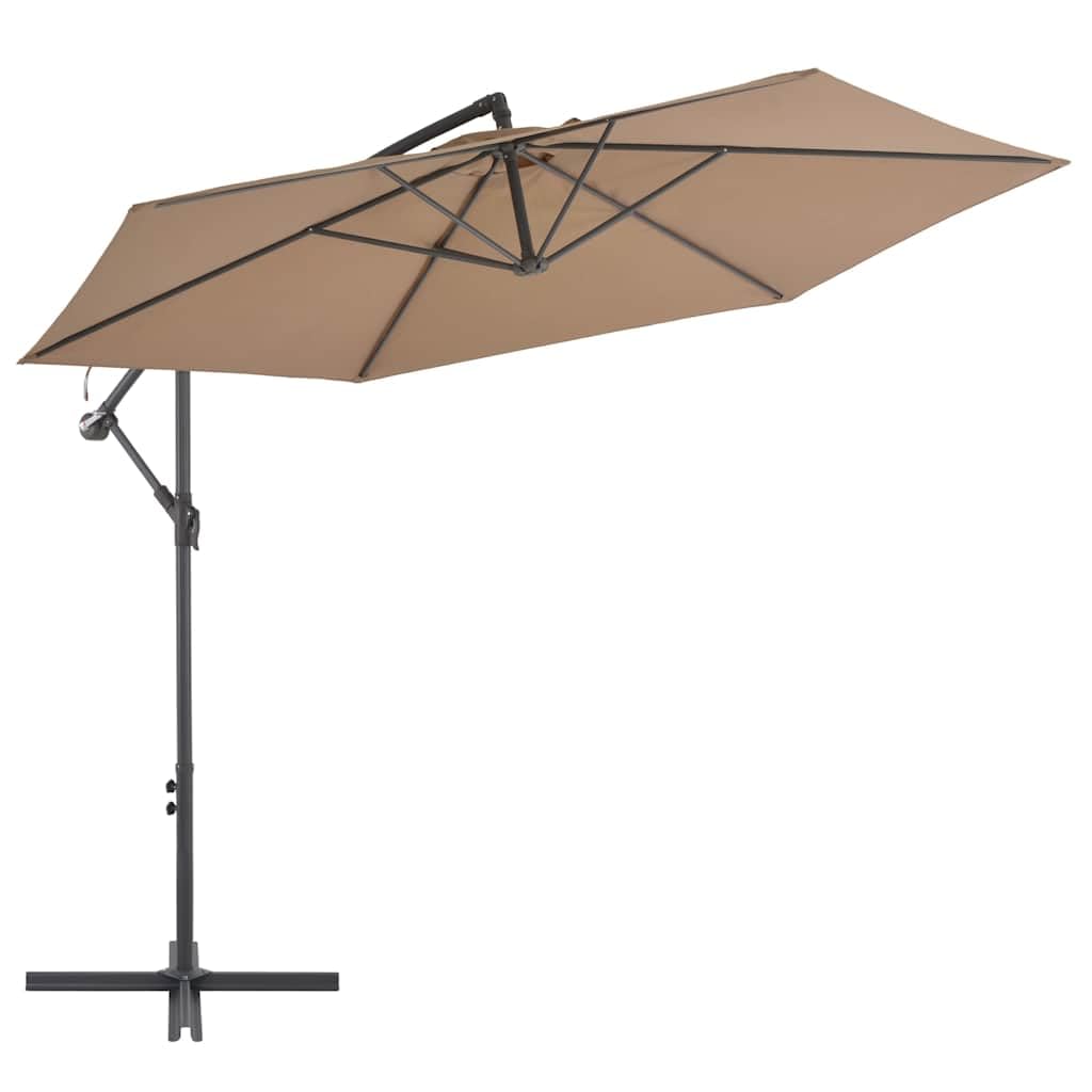 Parasol przeciwsłoneczny z aluminiowym masztem 300 cm, bordowy, ochrona przed promieniowaniem UV, mechanizm korbowy, funkcja przechylania, stopka krzyżowa zapewnia stabilność, do ogrodu, na