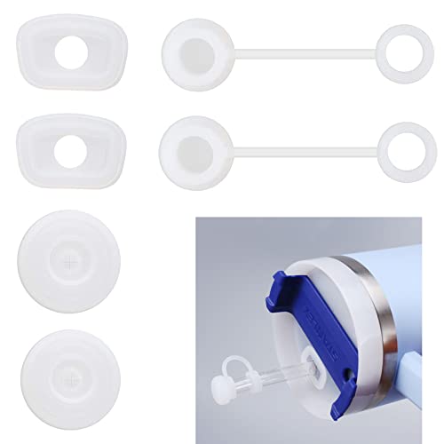 Spill Stopper Set for Stanley Cup 1.0 40oz / 30oz, 6pcs Silicone Leak Proof Straw Stopper Plug for Stanley Tumbler with Handle, With 2 Straw Cover Cap, 2 Lid Leak Stopper, 2 Anti Spill Stopper