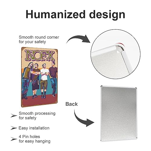 NOFX music poster Retro tin Sign Wall Art Decor Metal Sign Decoration Sign 8x12 inch