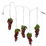 Kurt Adler 100-Light Burgundy LED Grape Light Set with 5 Grape Bunches