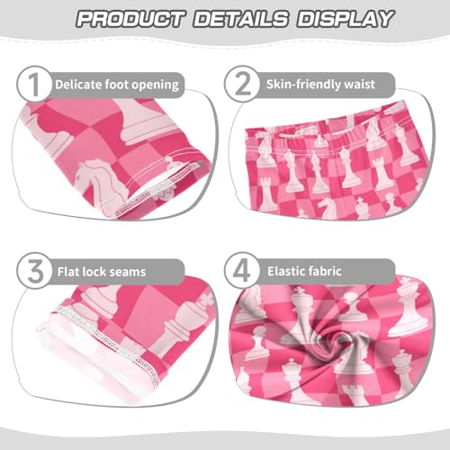 Classic Chess Pieces Girls Leggings,Workout Leggings for Girls Toddler Athletic Leggings Size for 3-10T3