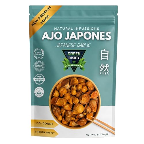 Japanese Garlic (Ajo Japons) 4oz | 100% Natural Resealable Bag for Freshness | Antioxidant-Rich | 140 Garlic Cloves Aprox.