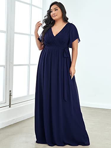 Image of Ever-Pretty Plus Women's Chiffon Maxi Plus Size Formal Bridesmaid Dresses