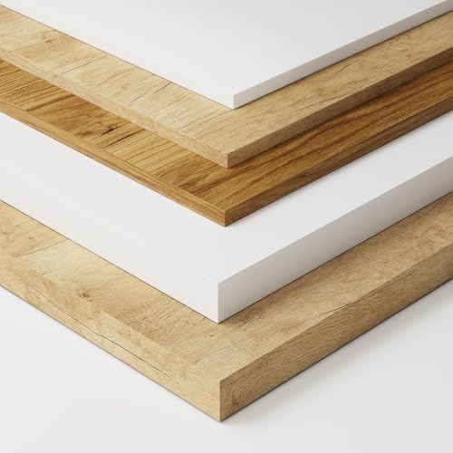 Baikal Encimera de Madera para Baño, en Melamina 16mm. Tablero para Mesa. Varios Acabados y Medidas. Combinable con Cualquier Mueble Modular de Marca