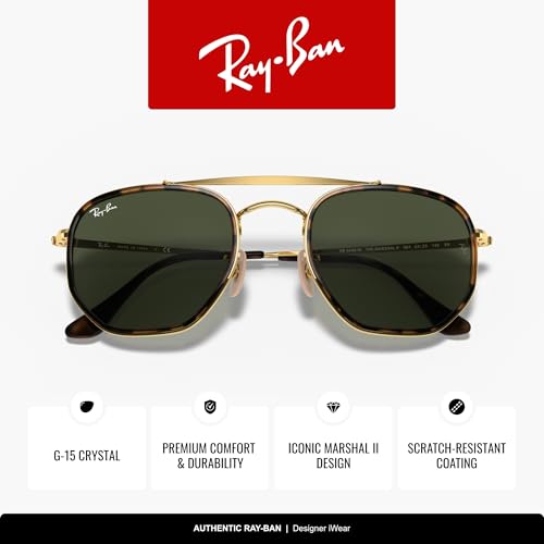 Image of Ray-Ban RB3648M The Marshal II Geometric Aviator Sunglasses for Men for Women