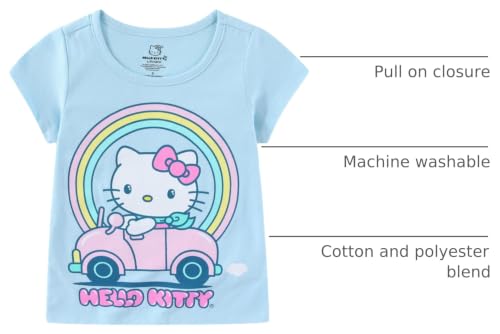 Image of Hello Kitty Sanrio Girls 3 Pack Short Sleeve T-Shirt for Little and Big Kids