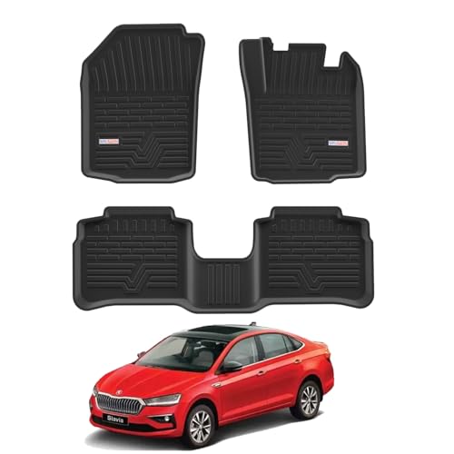 Image of 3D TPE Car Floor Mat for Slavia (2022 Onwards) Custom Fit, Heavy Duty & Anti-Slip Slavia Floor Mat | Easy to Clean, All Weather Resistant, Waterproof & Dustproof Car Foot Mat