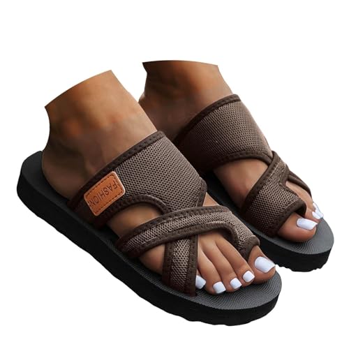Mesh Sandals for Women 2025 Breathable Mesh Slide Sandals Orthopedic Arch Support Sandals Summer Mesh Flats