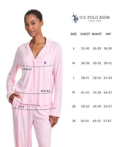 Image of U.S. POLO ASSN. Womens Lightweight Notch Collar Pajama Set