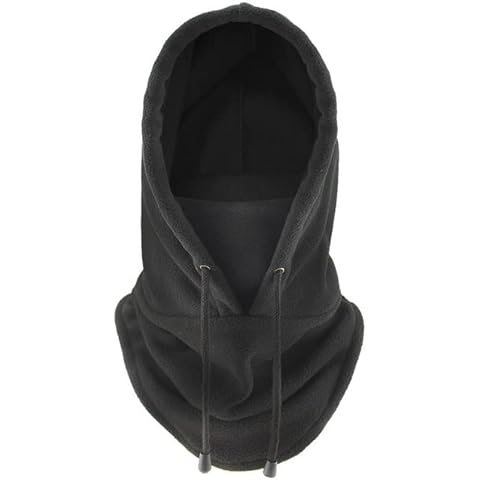 Cycling Cap ski Winter Windproof Cap Outdoor Sports bib Cold Padded Hood mask Plush Warm hat Bike Bicycle, Black, One Size Cover