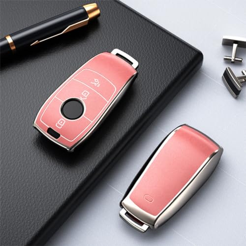 Étui pour clé de voiture Mercedes W204 W212 GLC AMG protection coque fob TPU cuir