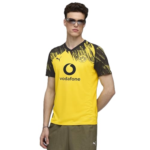 Puma Camiseta para Hombre del Borussia Dortmund Home Jersey Replica, Faster Yellow/PUMA B, L
