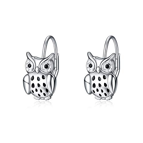 Owl Earrings Sterling Silver Animal Owls Leverback Dangle Earrings Dangles Jewelry Gifts for women Teen Girls