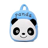 Niedlicher Kleinkind-Rucksack, Plüschtier-Cartoon, Mini-Reise-Tagesstätte für Babys, Mädchen, Jungen, 2–6 Jahre, Panda, Blau, Einheitsgröße, Rucksack