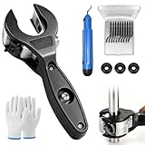 Rohrabschneider Ratsche Set, 8-29mm Kupferrohr Schneider mit 3 Ersatz Schneidrad und Entgratwerkzeugen, Rohrschneidemaschine für Edelstahl Kupferrohr Stahl und Aluminium (Schwarz)