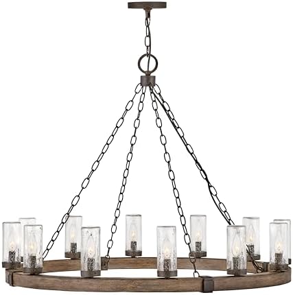 Hinkley Sawyer Twelve Light Large Outdoor Hanging Lantern, Sequoia