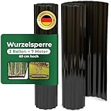 Novatool 2 Stück Wurzelsperren I 3,5 x 0,60 m I Schwarz I individuell formbar I Wurzelschutzbahn Rhizomsperren Bambussperren Wurzelstopp Unkrautsperren Wurzelbarrieren Rasenkante