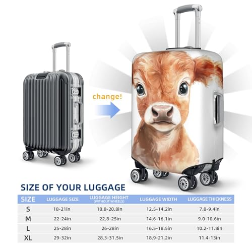 Cute Cow Elastic Travel Luggage Covers Dustproof Scratch-Resistant Suitcase Protector Fit 22-24 Inch4