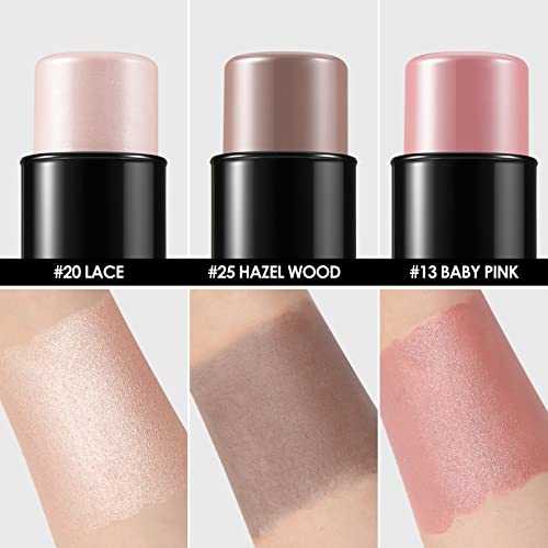 FOCALLURE-3-Pcs-Cream-Contour-SticksShades-with-Highlighter-Bronzer-BlushNon-greasy-Long-wear-Face-Contouring-PenEasy-to-Sculpt-the-Face-and-Create-a-Lightweight-Finishing-MakeupFAIR-LIGHT