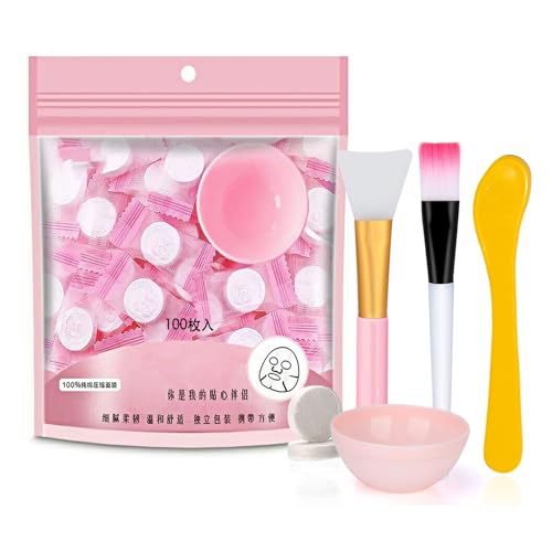 100 Stück komprimierte Gesichtsmaske, Blatt, Schönheit, DIY, Einwegmaske, Papier, natürliche Baumwolle, Hautpflege, umwickelte Masken, normale Dicke, erhalten Sie eine kleine Maskenschale,