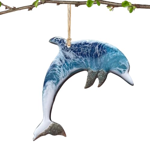 de Animales Marinos de Resina - Decoraciones para árboles de Playa del mar Azul de Resina - Decoraciones navideñas costeras, Colgante de Mochila, Decoraciones de Verano para escaparates de